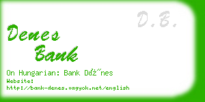 denes bank business card